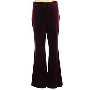 NWT! Size 10 Velvet Wide-Leg Pants in Deep Burgundy